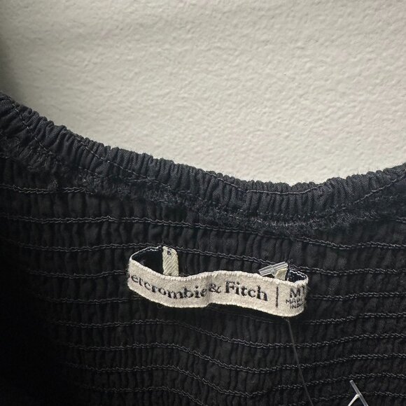 Abercrombie & Fitch Black Babydoll Mini Dress with Puff Sleeves - Picture 2 of 3